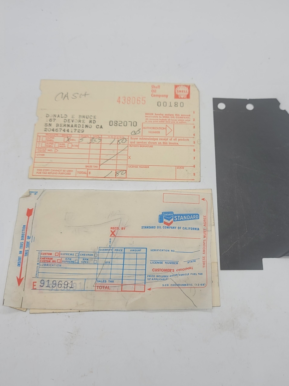 (2) vintage gas receipts